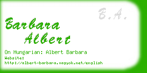 barbara albert business card